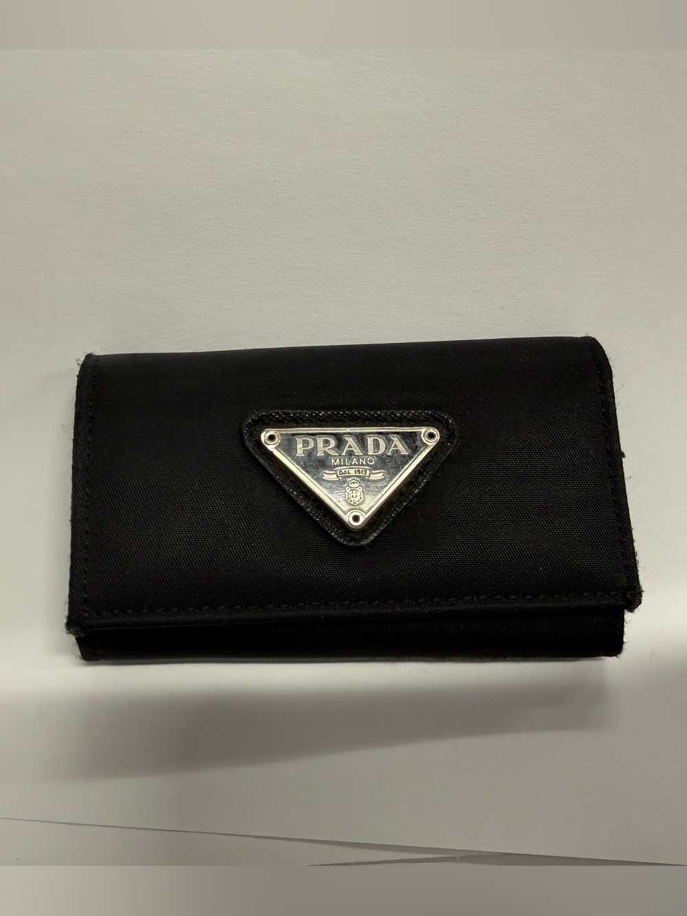 Prada Black Nylon key holder